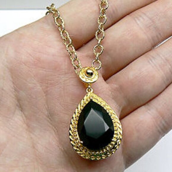 VERA WANG 18KT Gold over SILVER w/ Stone Necklace - Picture 8 of 9
